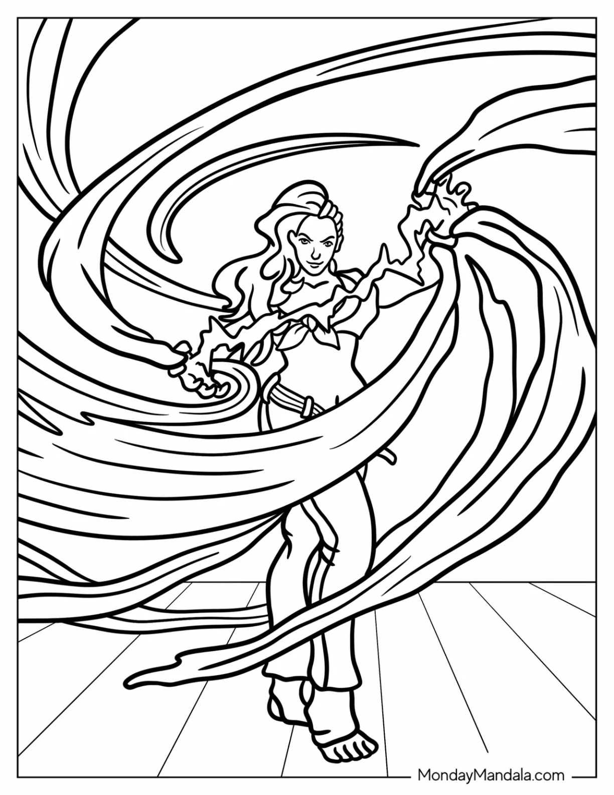 Street Fighter Coloring Page Of Laura Using Her Power coloring page