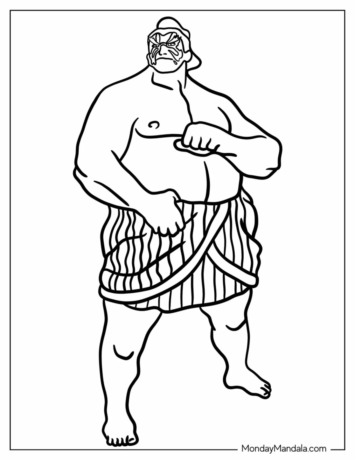 Street Fighter Coloring Page Of Massive E Honda coloring page — printable line art