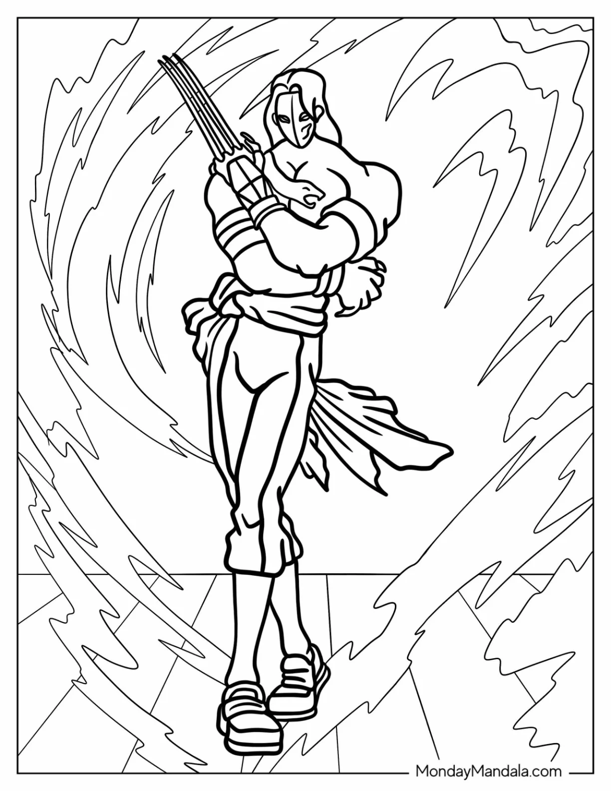 Street Fighter Coloring Page Of Vega With His Sharp Blades coloring page
