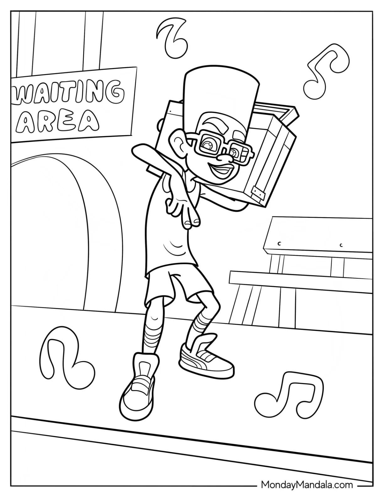 Subway Surfers Coloring Page Fresh Dancing To Stereo Music coloring page
