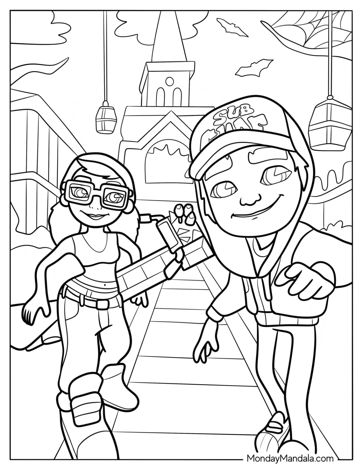 Subway Surfers Coloring Page Jake And Tricky coloring page