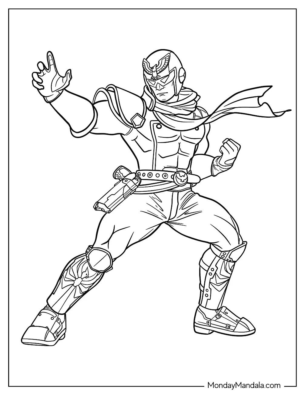Super Smash Bros Coloring Page Of Captain Falcon Outline coloring page