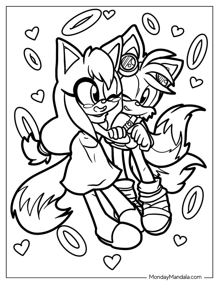 Zooey In Love With Tails Coloring Page coloring page