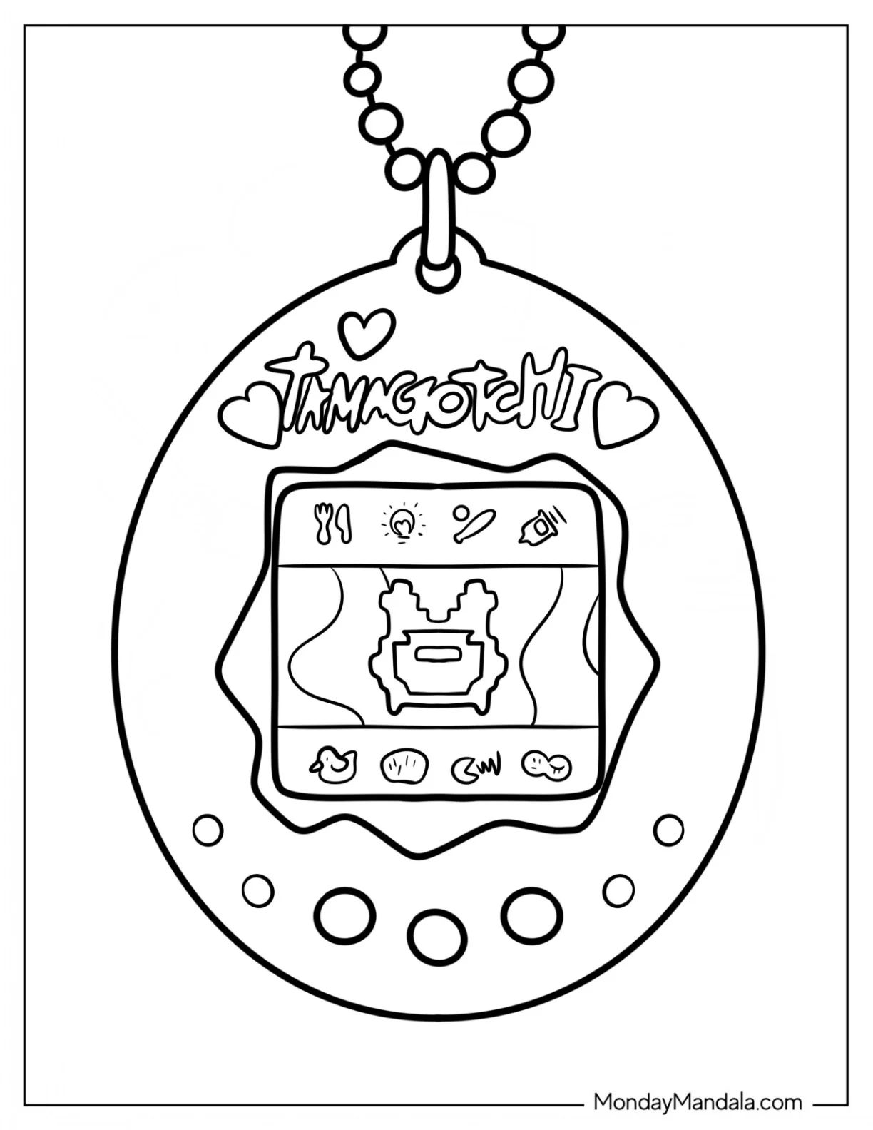 Feeding Tamagotchi Coloring Pages Pet coloring page