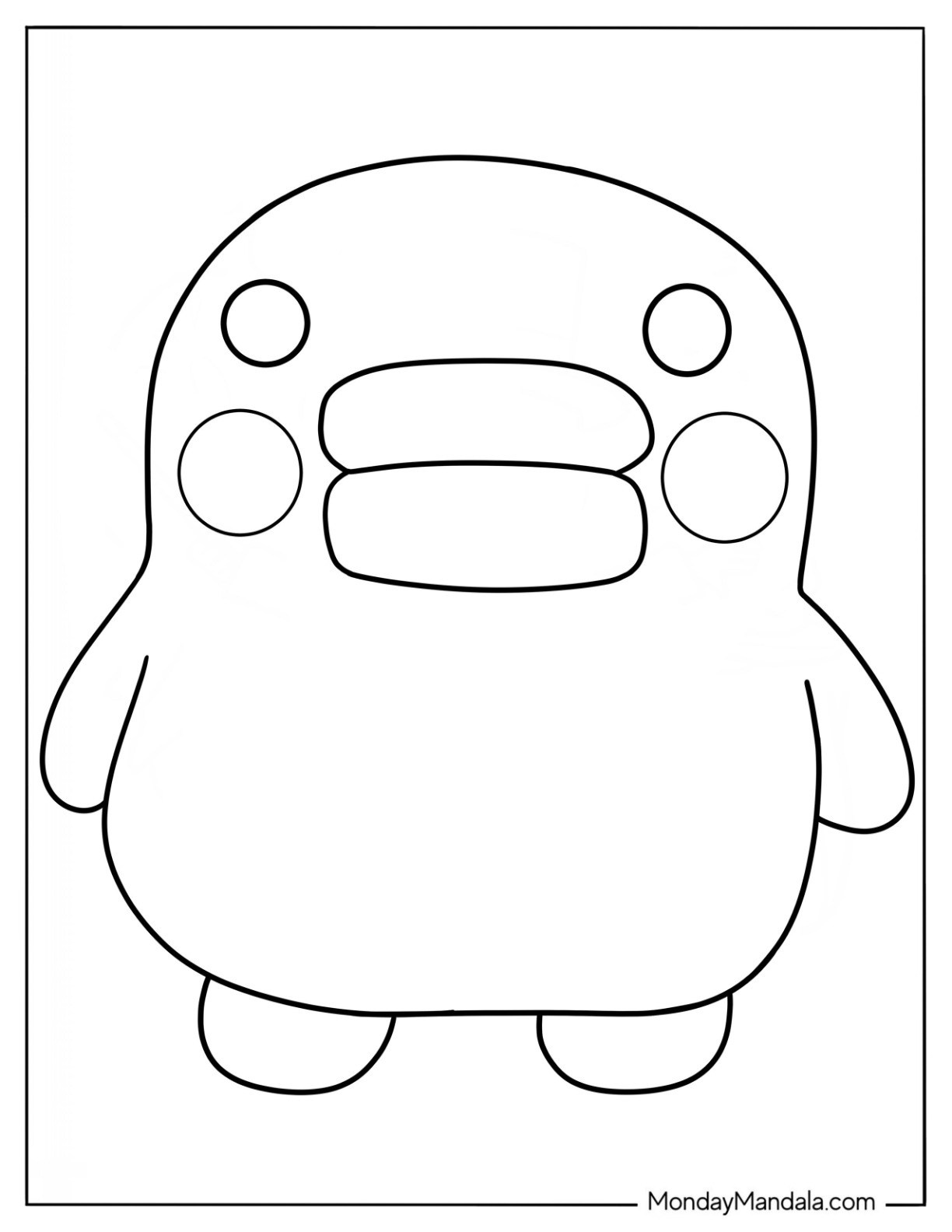 Tamagotchi Coloring Page Of Easy Kuchipatchi For Kids coloring page — printable line art