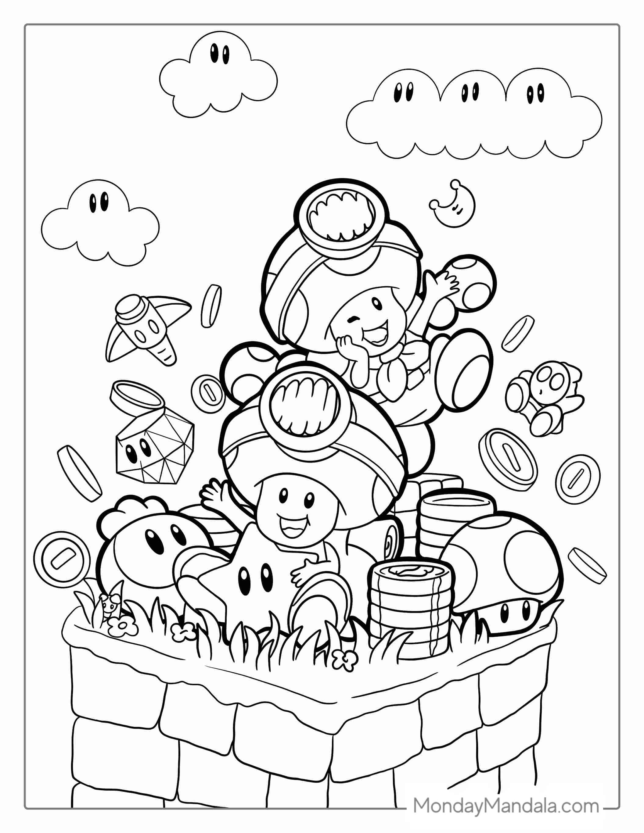 Captain Toad Coloring Page For Kids coloring page — printable line art