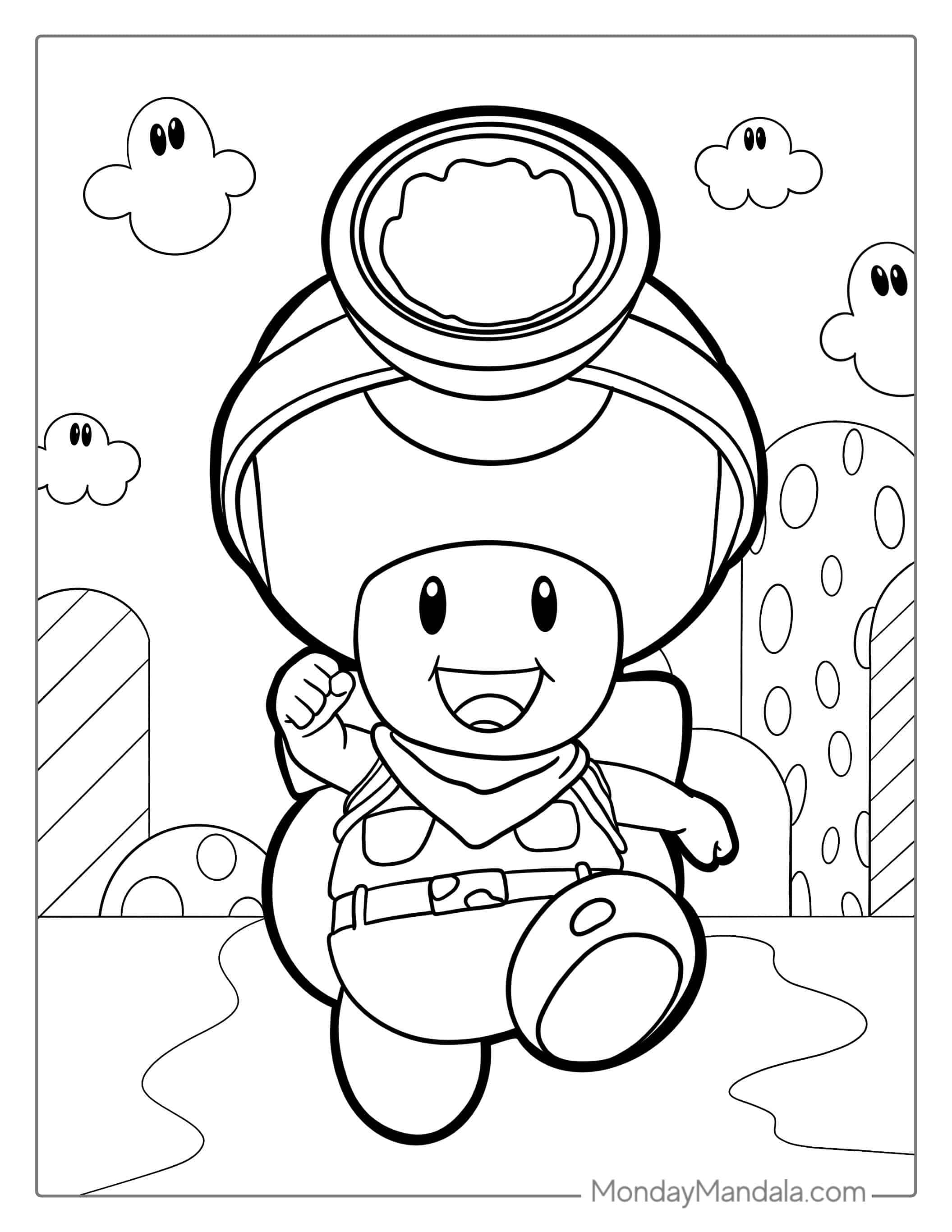 Cute Captain Toad Coloring Sheet coloring page