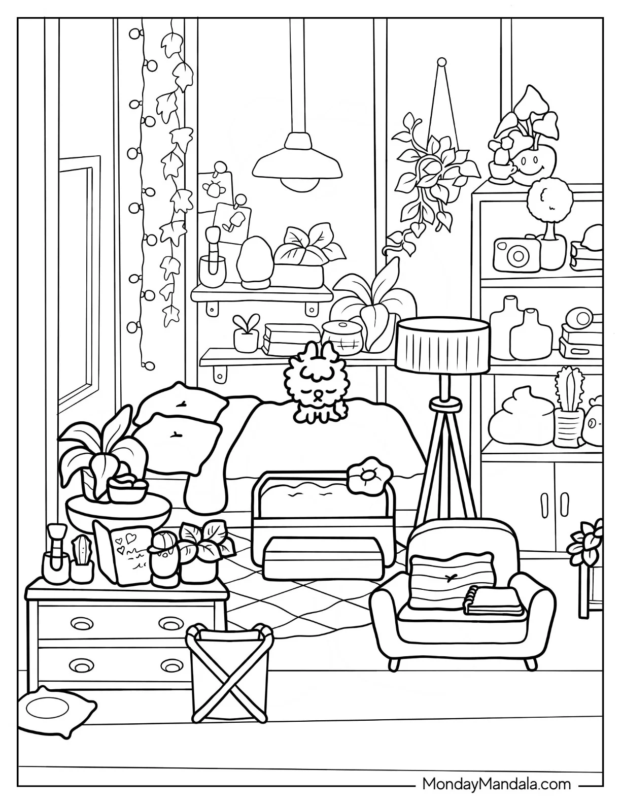 Aesthetic Toca Boca Bedroom Design coloring page