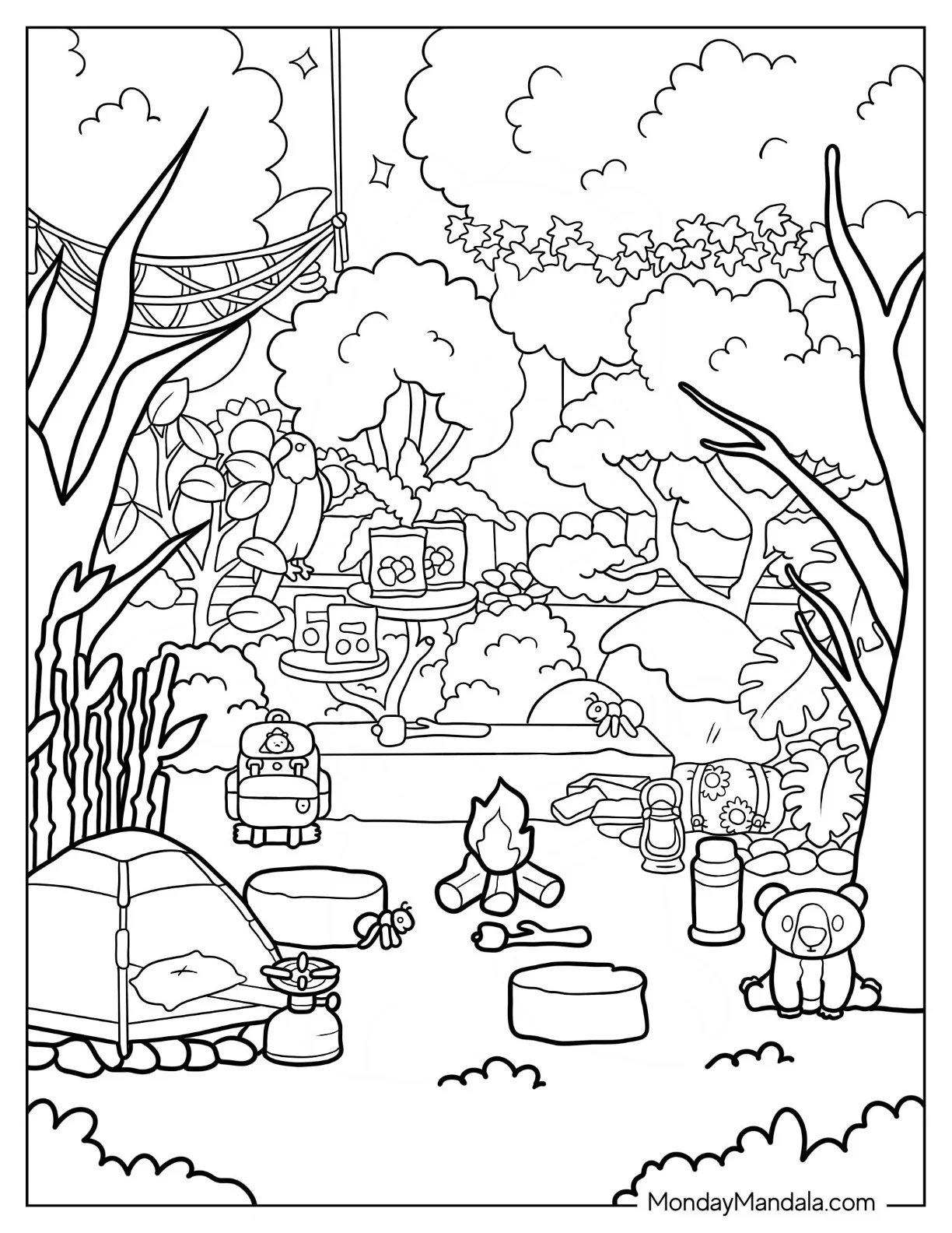 Detailed Toca Boca Camping Site Coloring Page coloring page