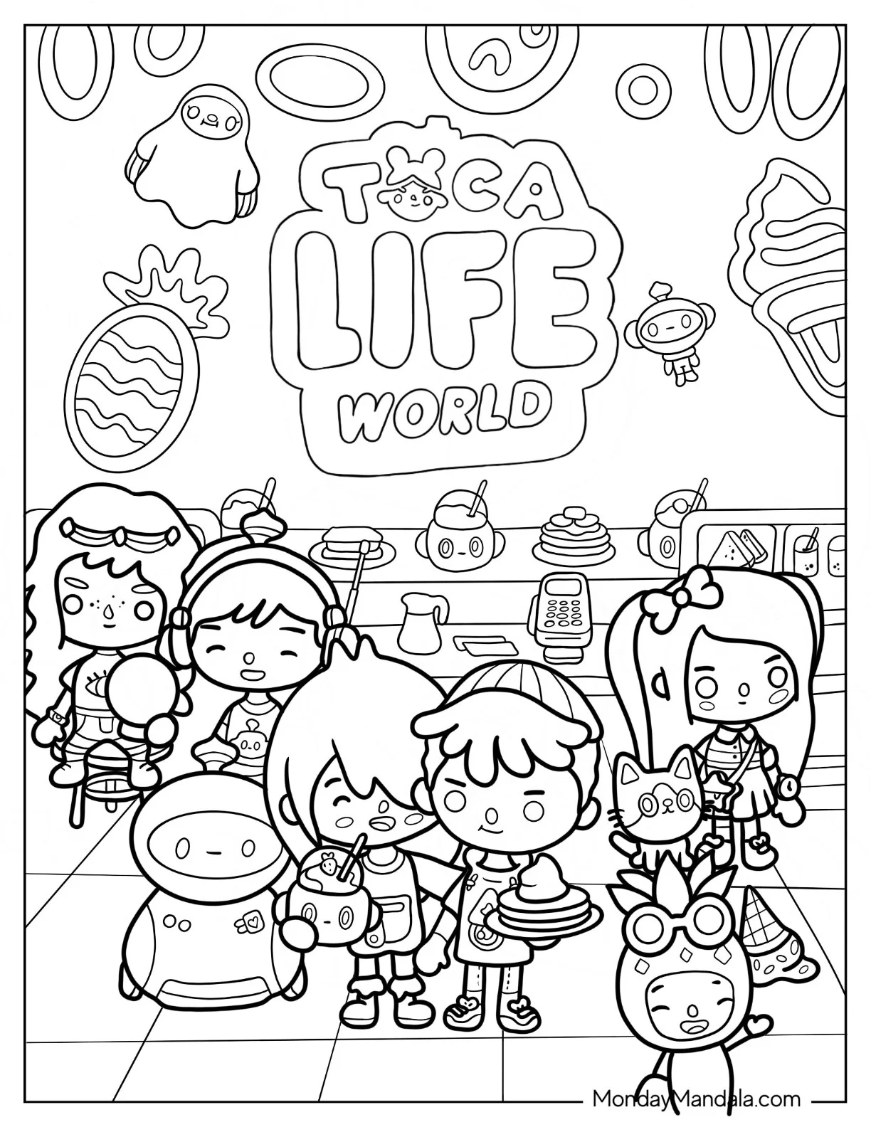Detailed Toca Boca Life World Poster Coloring Page coloring page