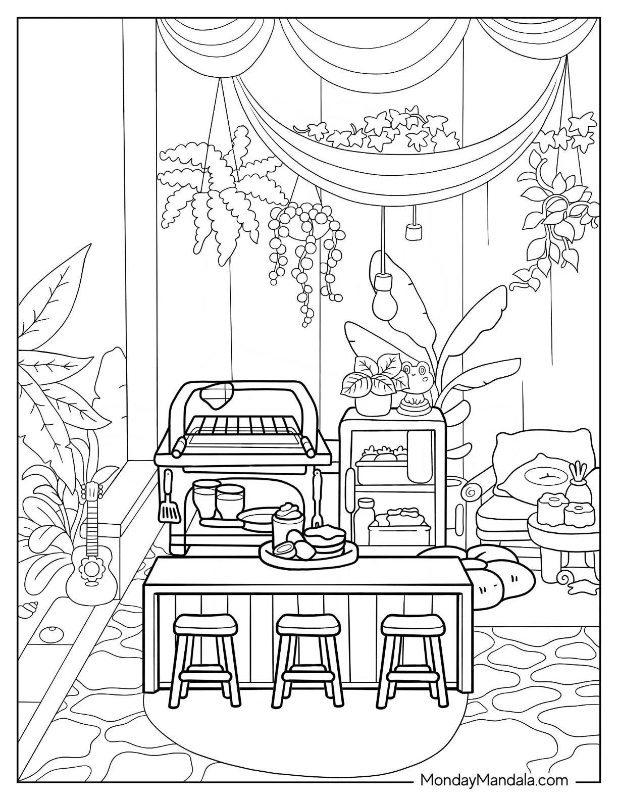 Toca Boca Beach House Interior Design coloring page