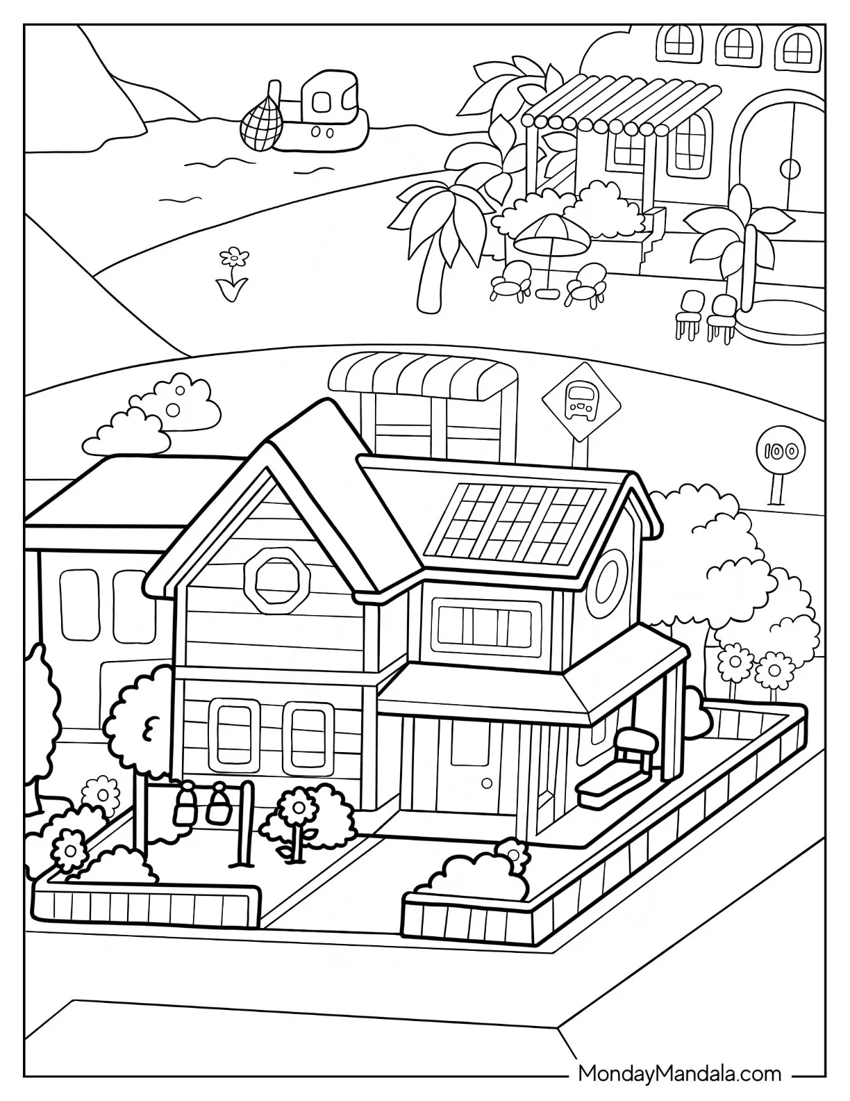 Toca Boca Bohemian House Coloring Sheet coloring page