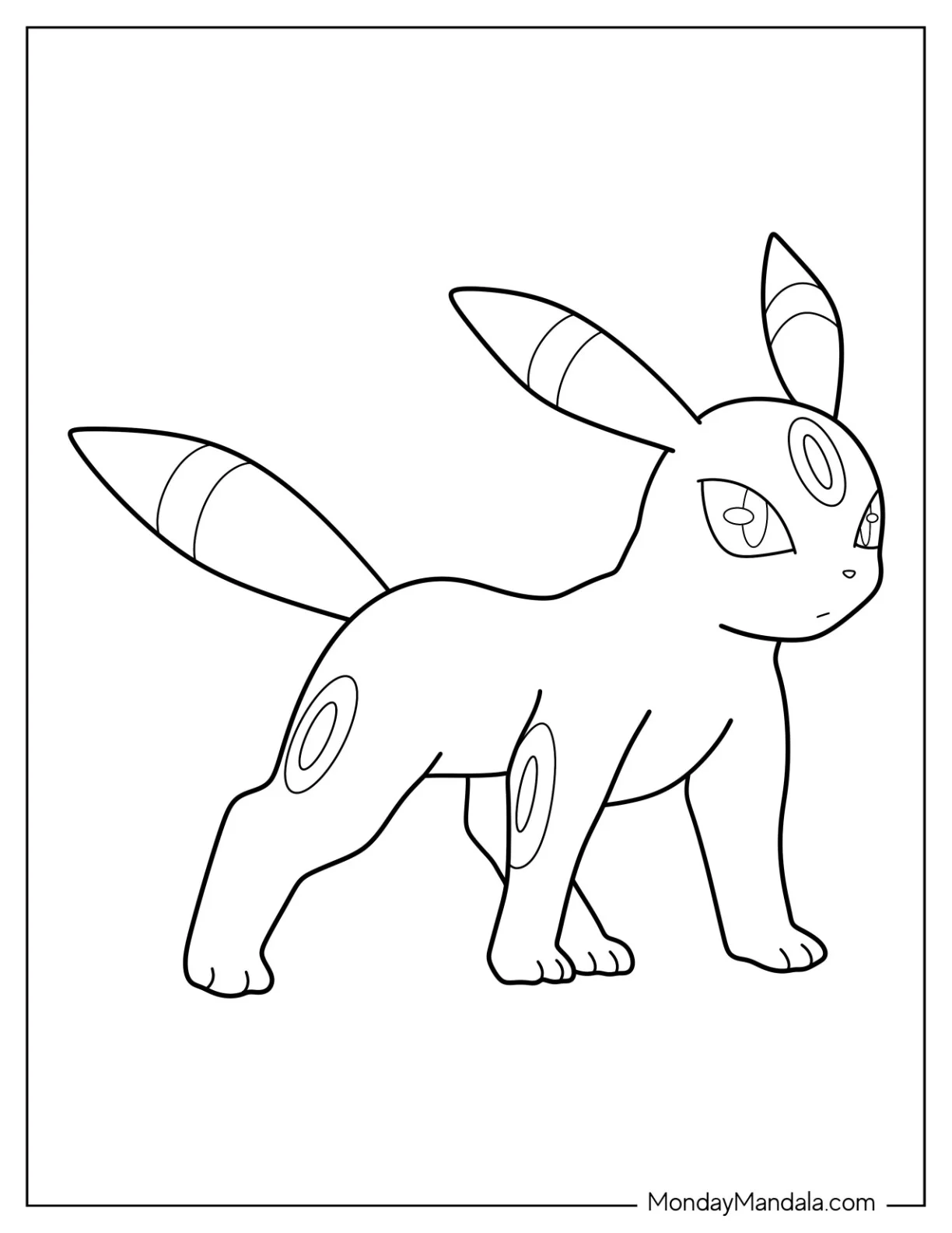 Easy Umbreon Coloring Page Outline coloring page