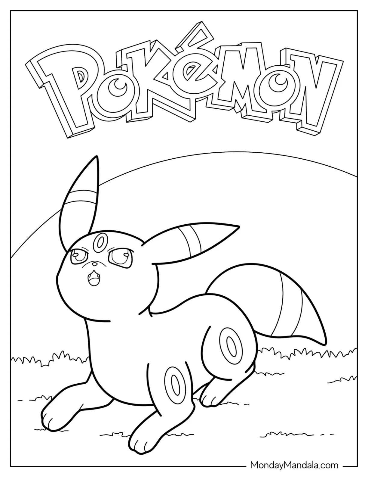 Umbreon Coloring Page Pokemon Poster coloring page