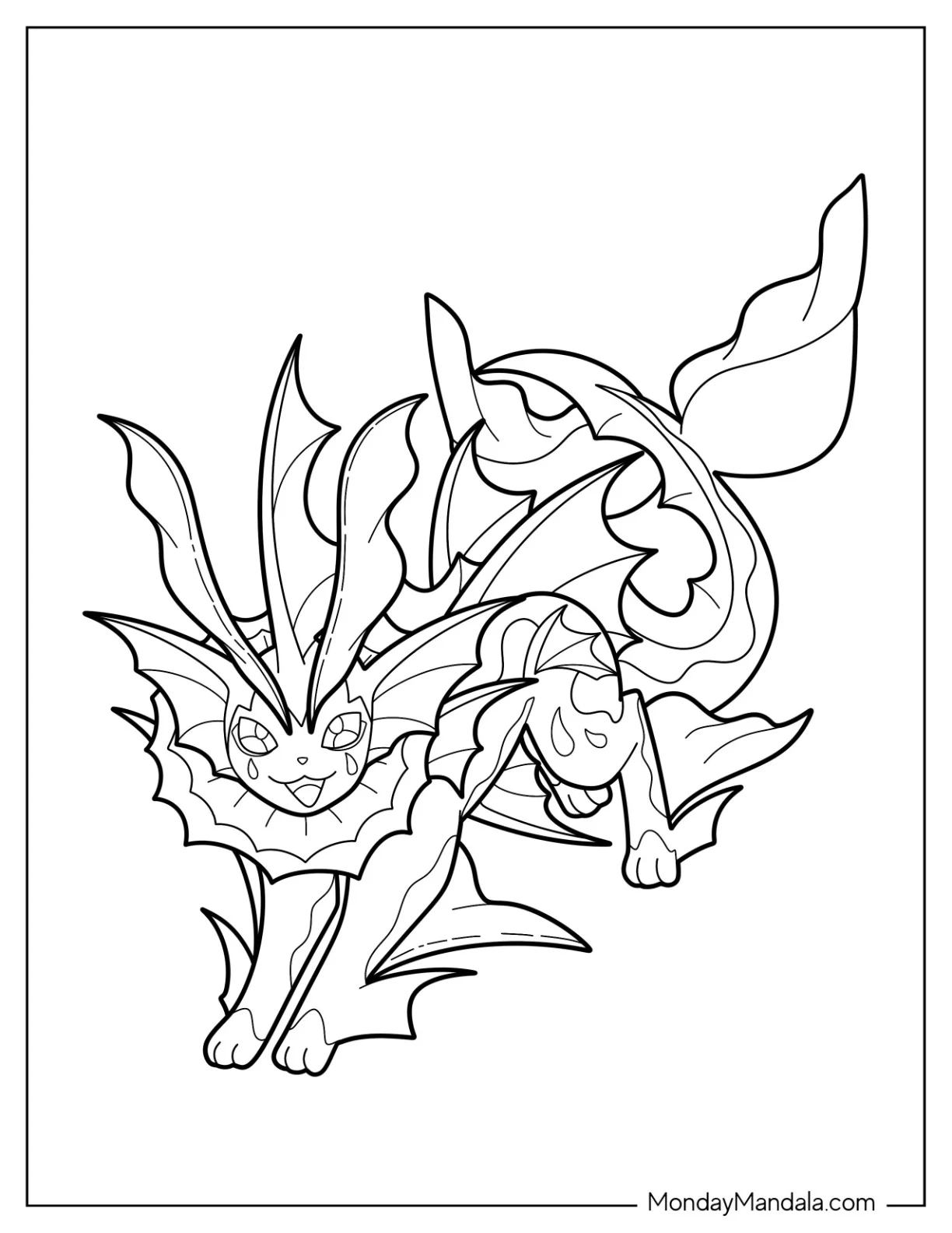 Mega Vaporeon Coloring Page coloring page