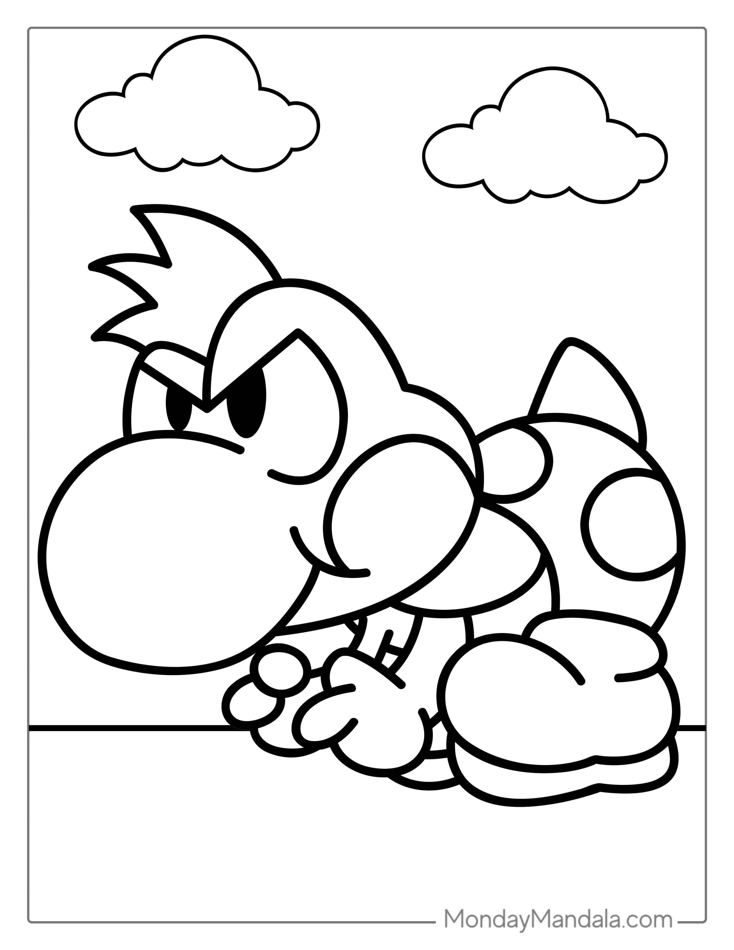 Angry Baby Yoshi Coloring Page For Kids coloring page