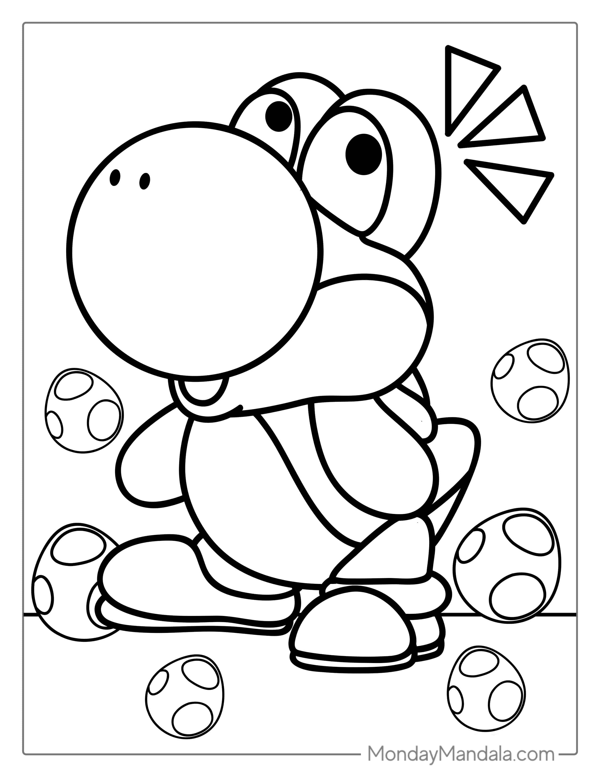 Easy Baby Yoshi To Color coloring page