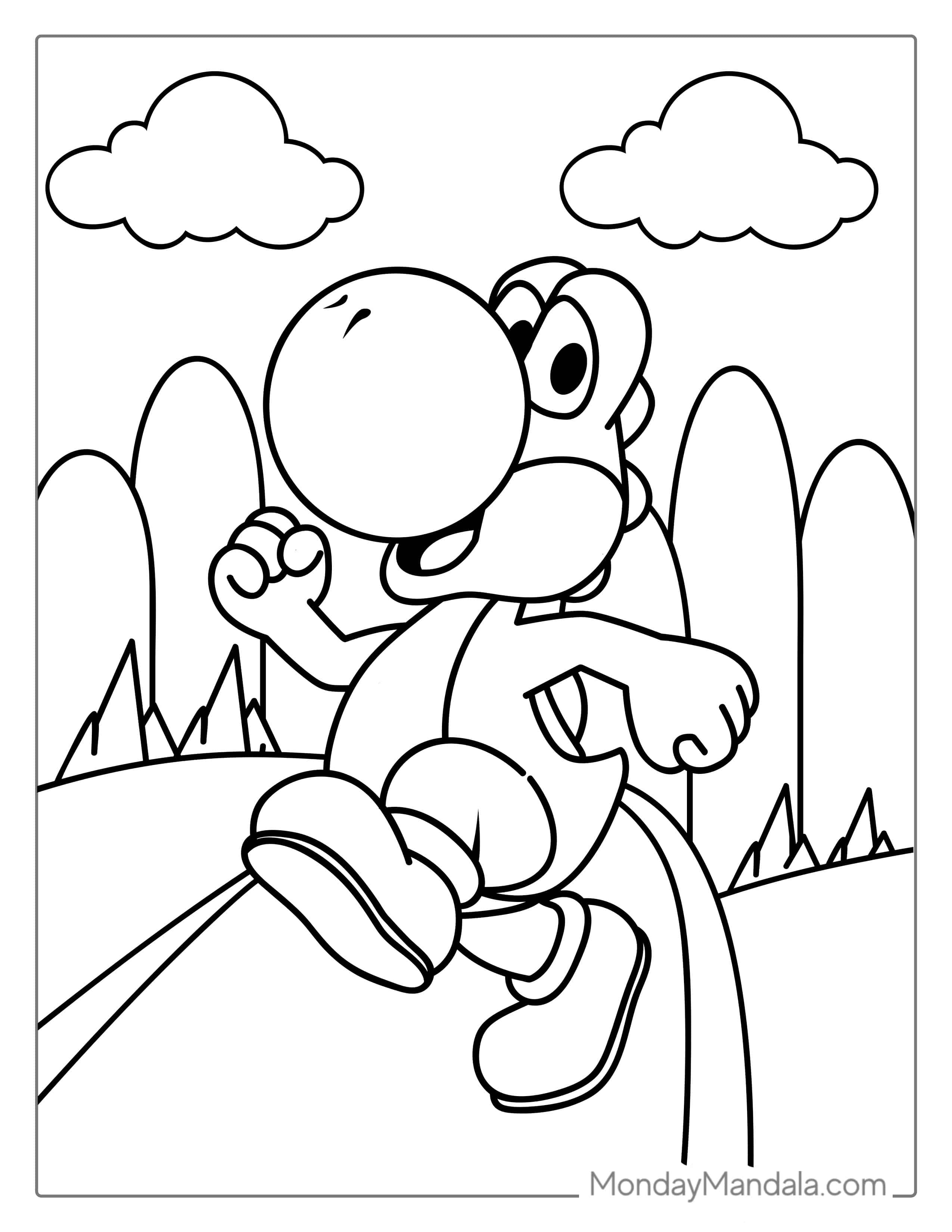 Easy Yoshi To Color coloring page