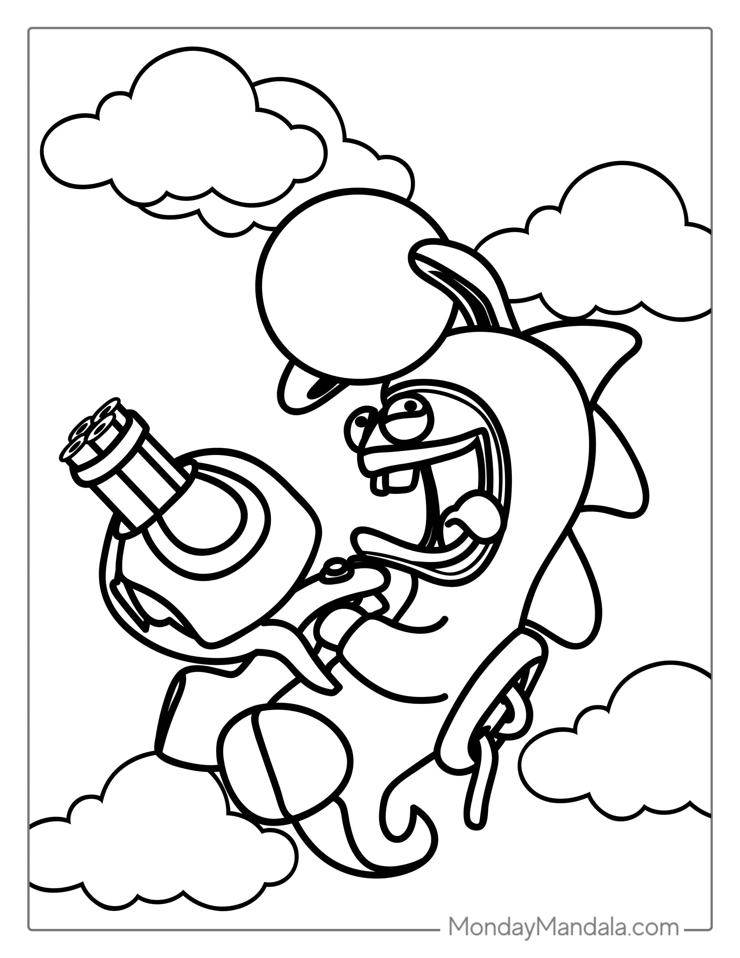 Rabbid Yoshi Coloring Page coloring page — printable line art