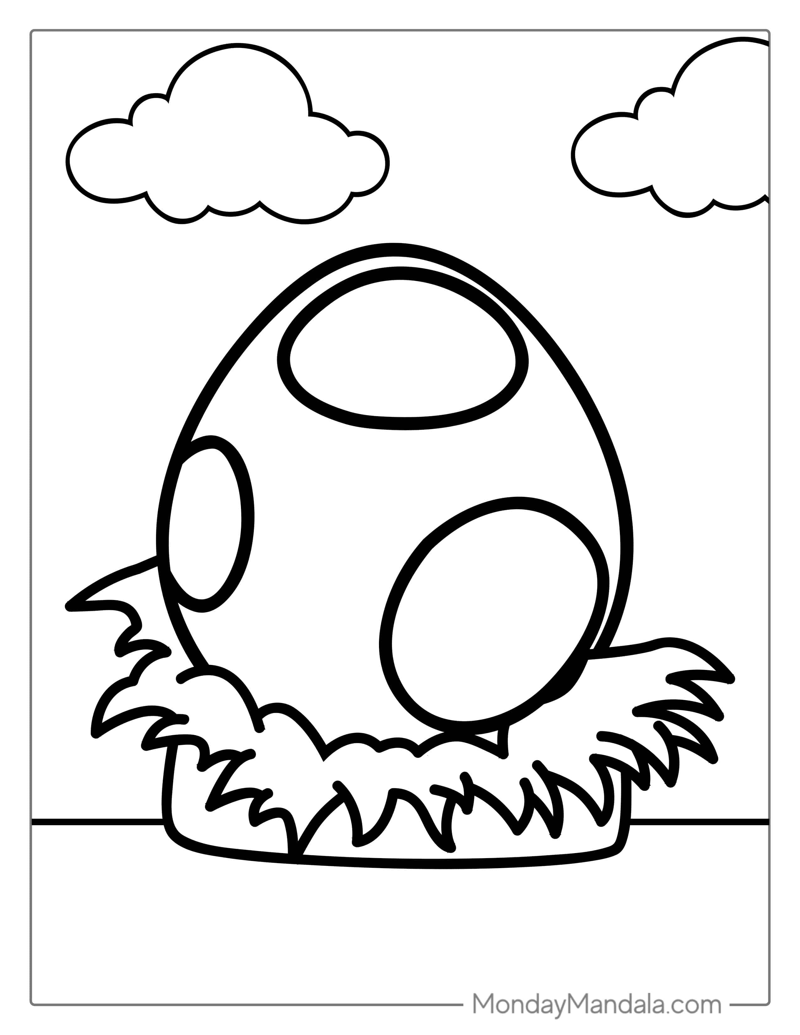 Simple Yoshi Egg To Color For Kids coloring page