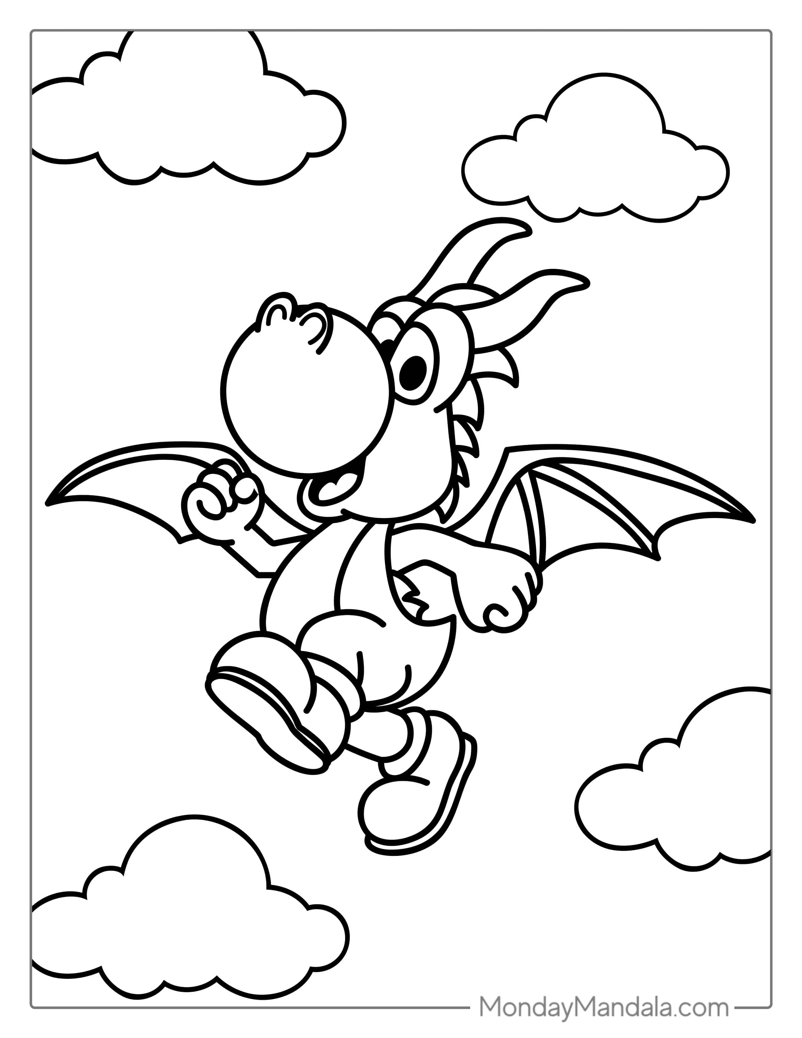 Spyro Themed Yoshi Coloring coloring page