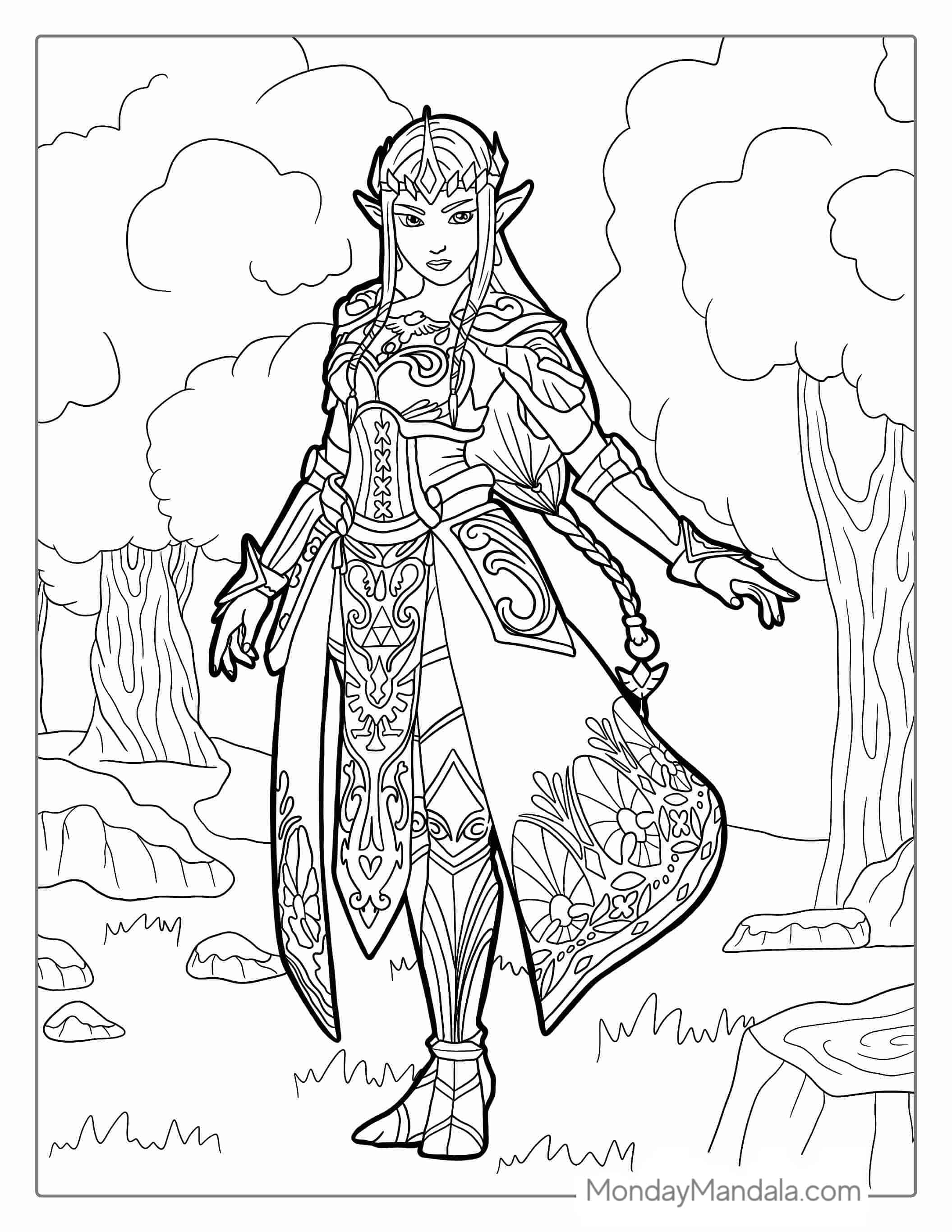 Coloring Page Of Princess Zelda coloring page