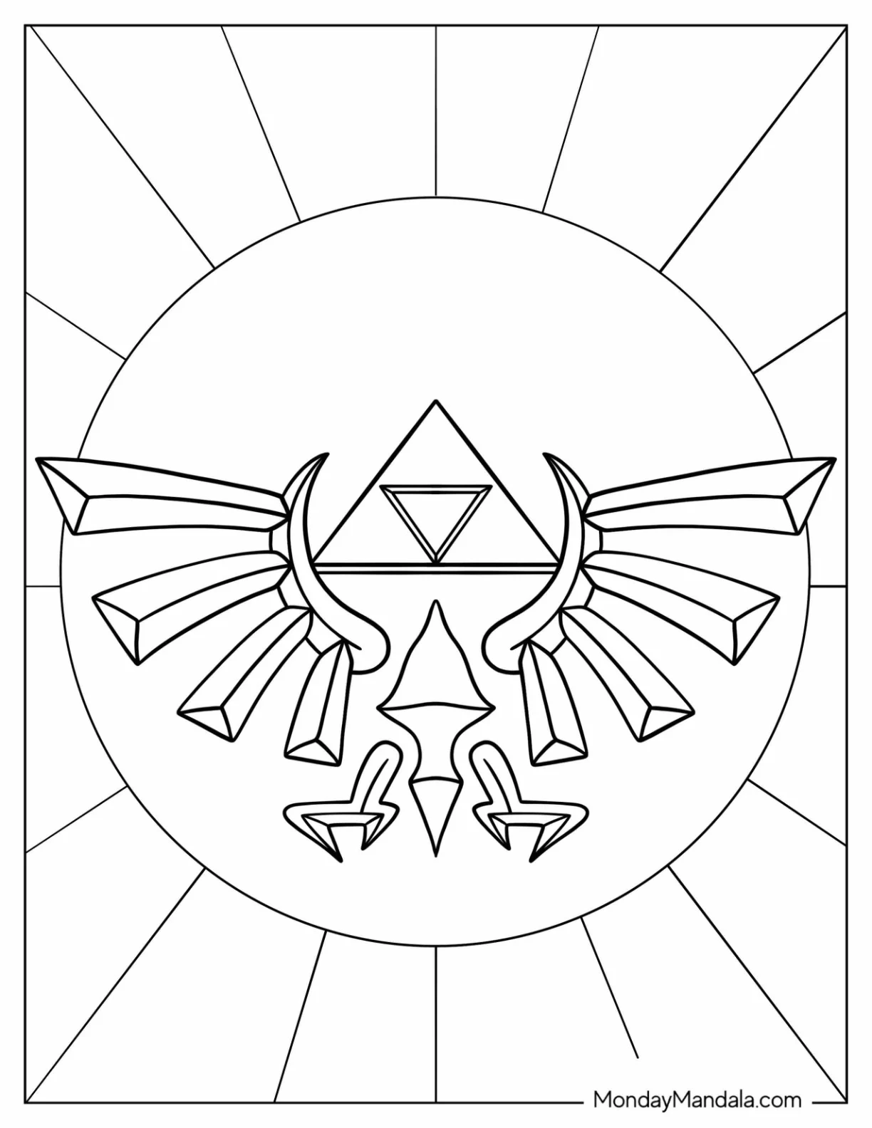 Legend Of Zelda Logo Coloring Page coloring page — printable line art