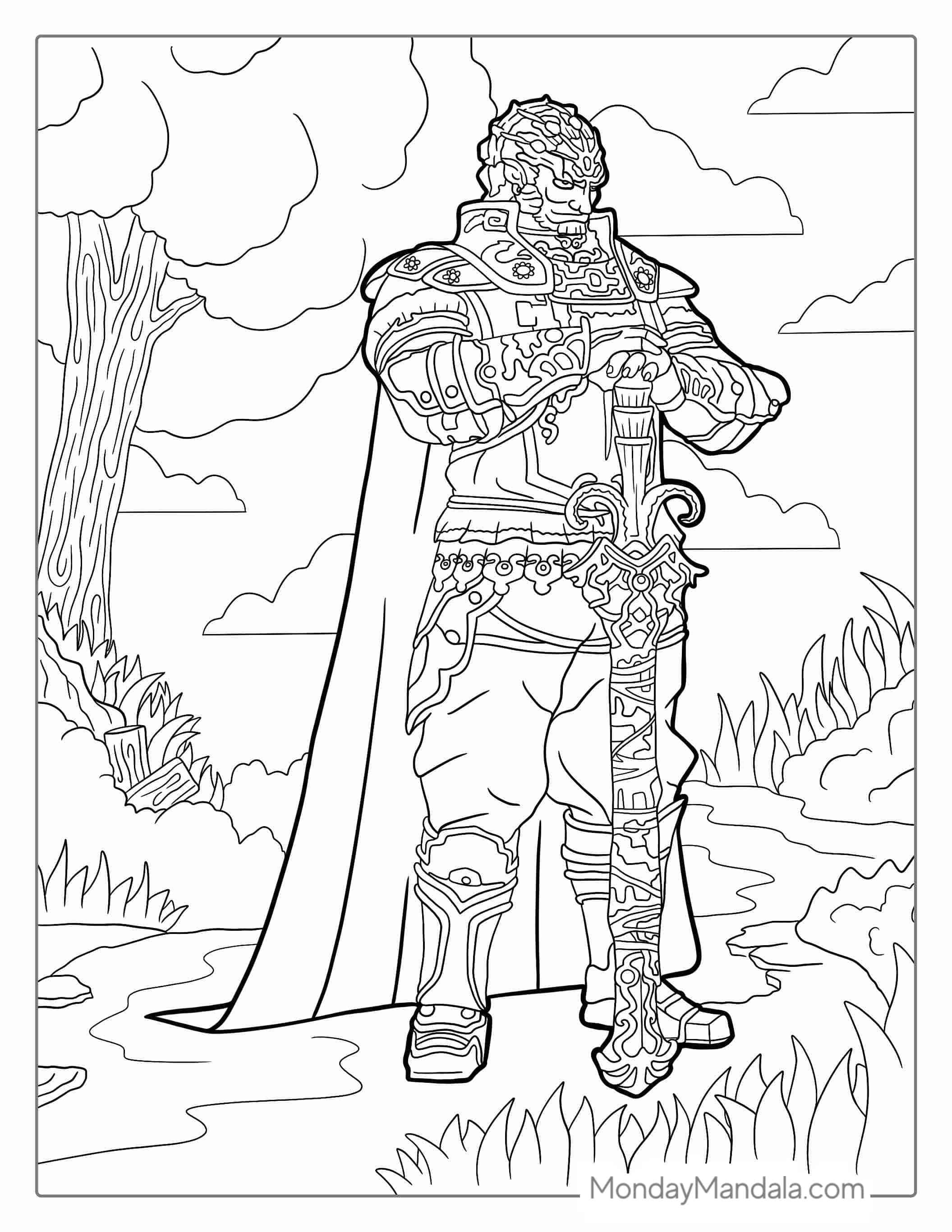 Zelda Ganon Coloring Page coloring page — printable line art