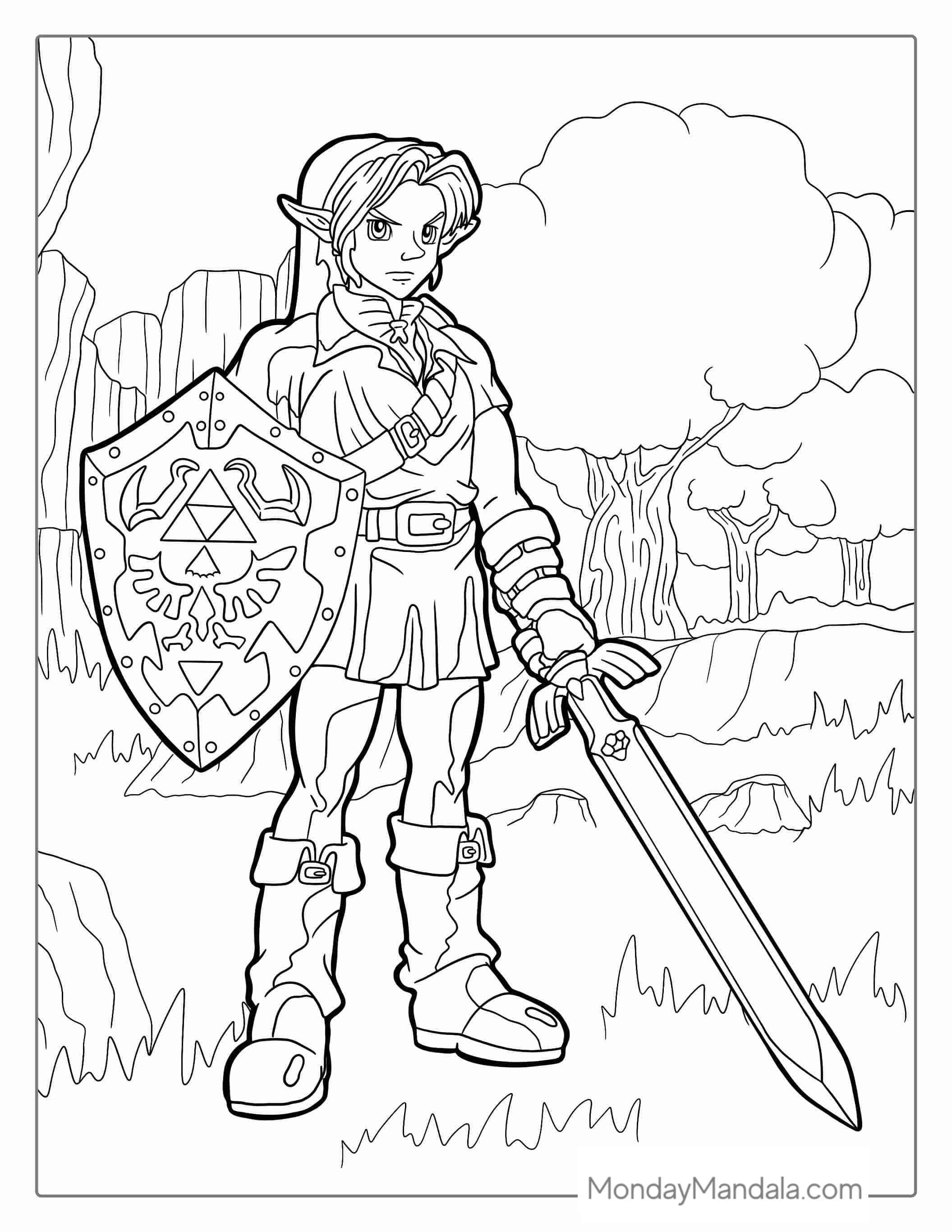 Zelda_ Link Ocarina Of Time Coloring Page coloring page