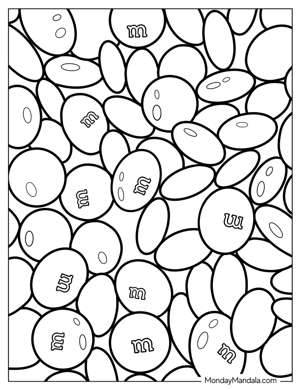 Full Page M&M's Coloring Page coloring page