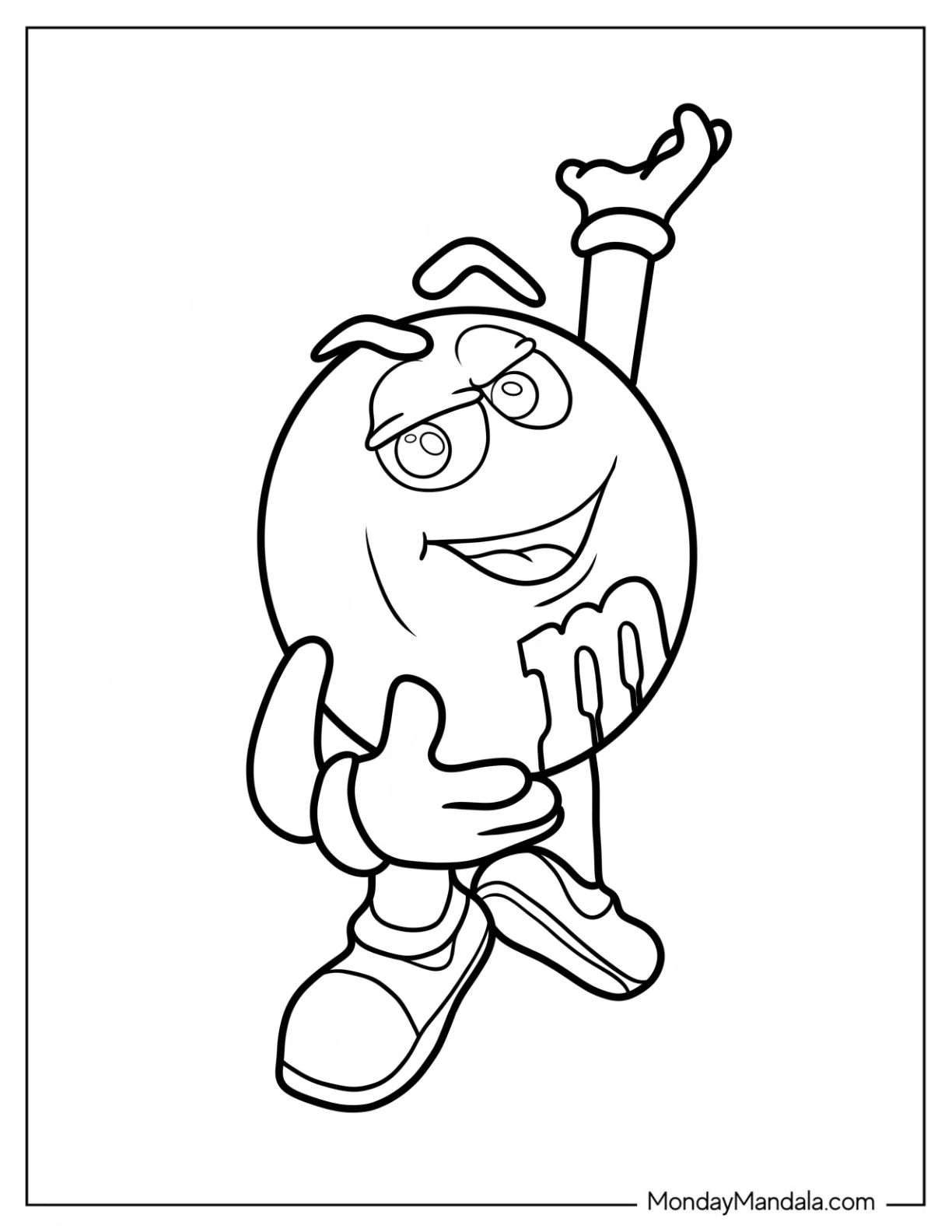 Simple Red M&M's Coloring Page For Preschoolers coloring page