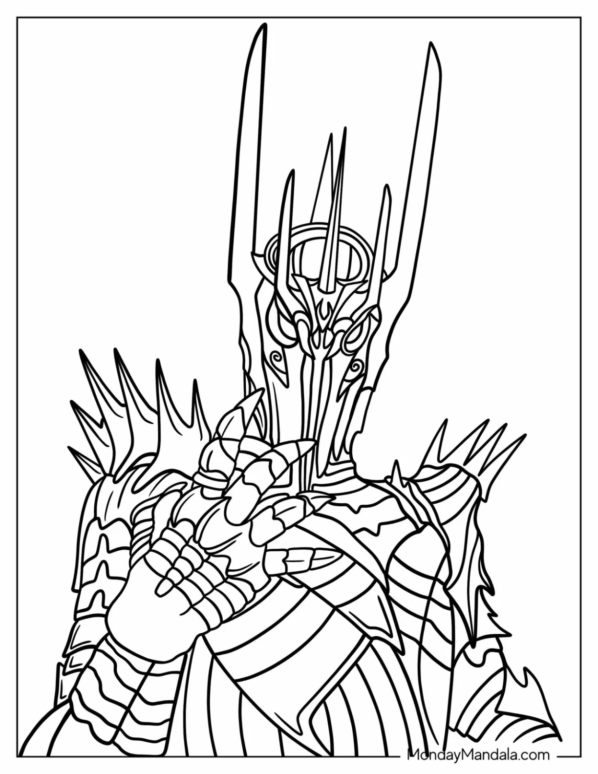 Lord Of The Rings Coloring Page Of Dark Lord Sauron coloring page