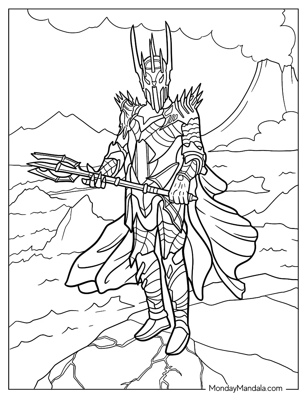 Lord Of The Rings Coloring Page Of Sauron coloring page